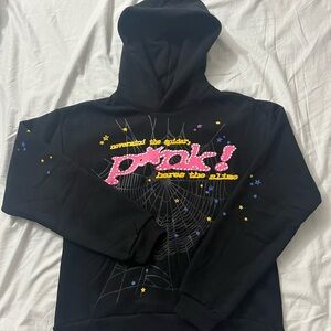 Sp5der P*nk Hoodie Black